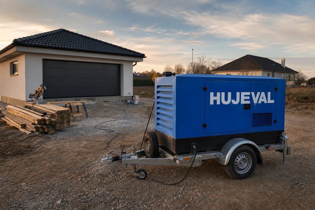 Mobilní elektrocentrála Hujeval v praxi — detail
