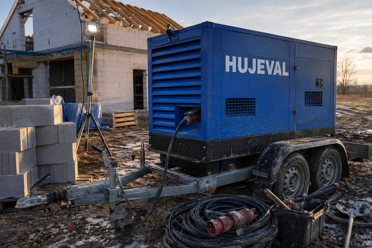 Mobilní elektrocentrála Hujeval v praxi — detail