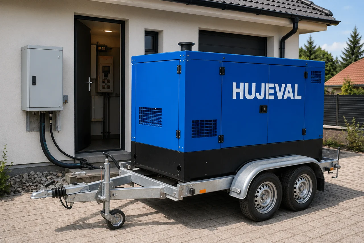 Mobilní elektrocentrála Hujeval v praxi — detail