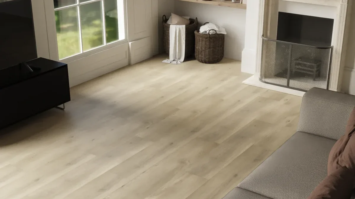 Světlá vinylová podlaha Republic Floor v moderním obývacím pokoji
